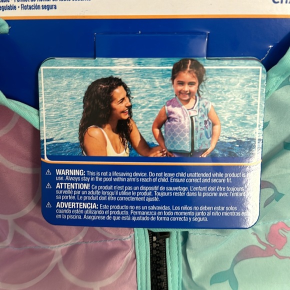Swimways Mermaid Swim Vest Ages 2-4 Years NEW - Picture 6 of 6